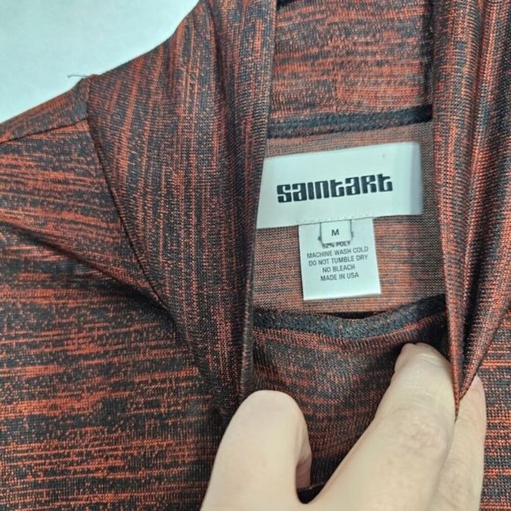 Saint Art Red Static Print Turtleneck Long Sleeve… - image 3